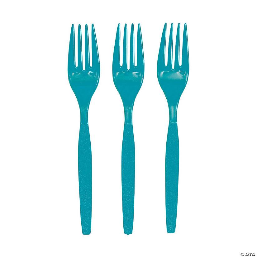 Light Blue Plastic Forks – 20 PCS, Disposable Party Cutlery, Elegant & Durable Design for Birthdays, Events & Celebrations شوك بلاستيك ازرق سماوي – 20 قطعة، أدوات طعام للاستعمال مرة واحدة، تصميم أنيق ومتین للحفلات والمناسبا