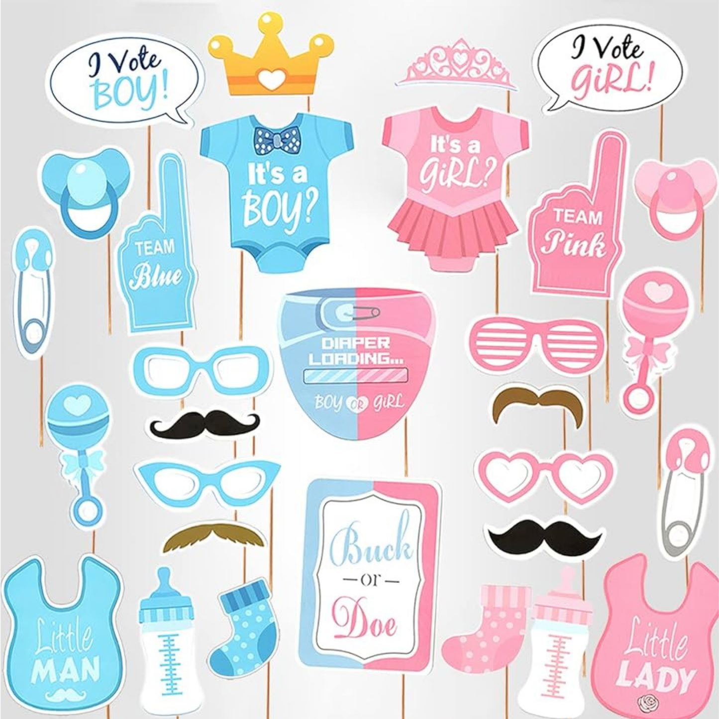 Photo Booth Props- Gender Reveal