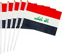 IRAQ Flag Stick 14CM*20CM علم العراق على عصا 14 × 20 سم