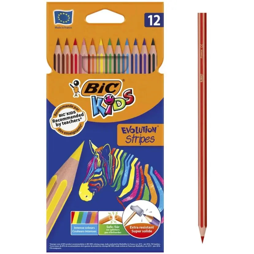 BIC Kids Stripes Coloring Pencils 12pcs