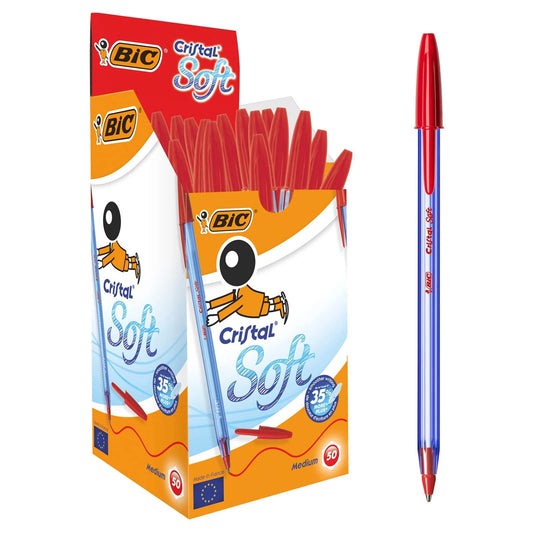 Bic Cristal Original Ballpoint Pen, 1.0MM, Red , 50 Pcs/Pack