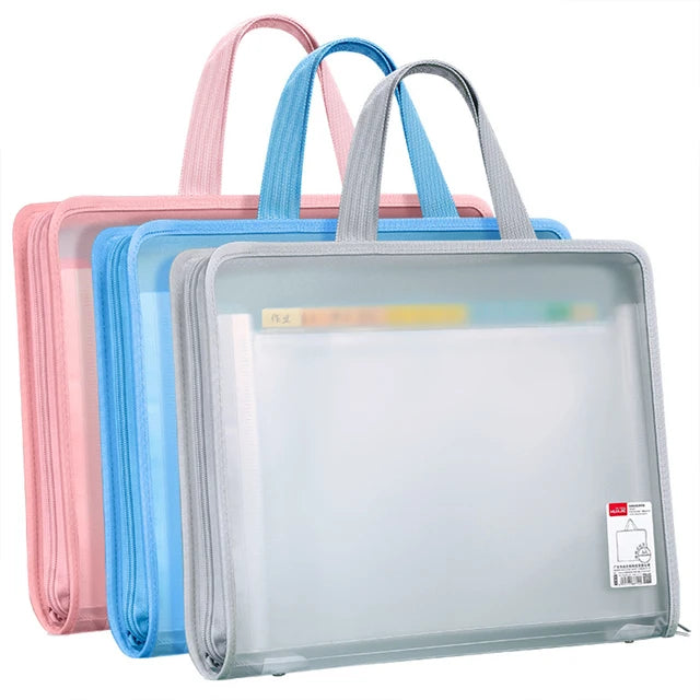 A4 Multi-Color Zipper Bag File Bag Waterproof Zipper Folder Waterproof