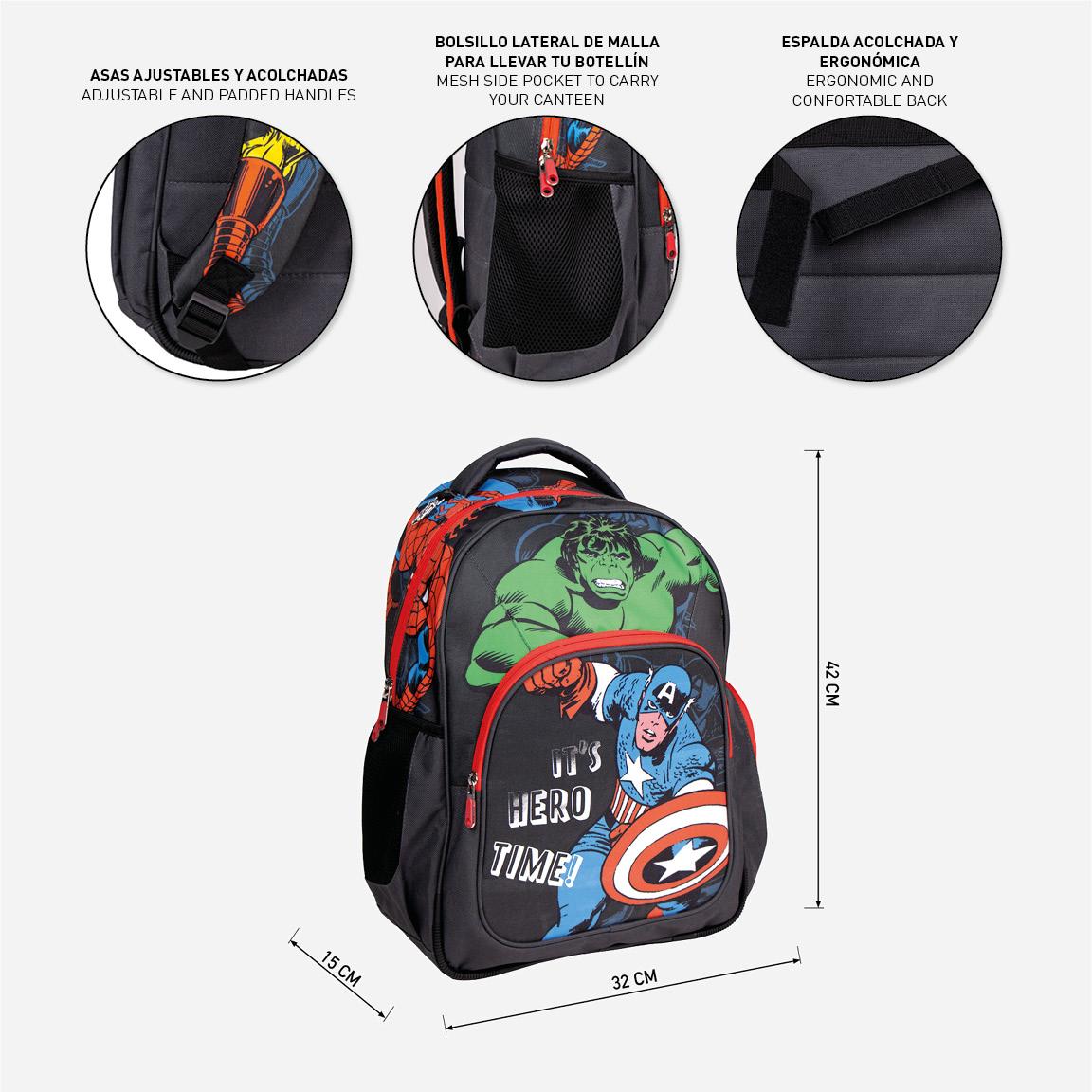 Cerda - Backpack School Medium 42 Cm - Avengers | سيردا - حقيبة ظهر مدرسية متوسطة 42 سم - أفنجرز
