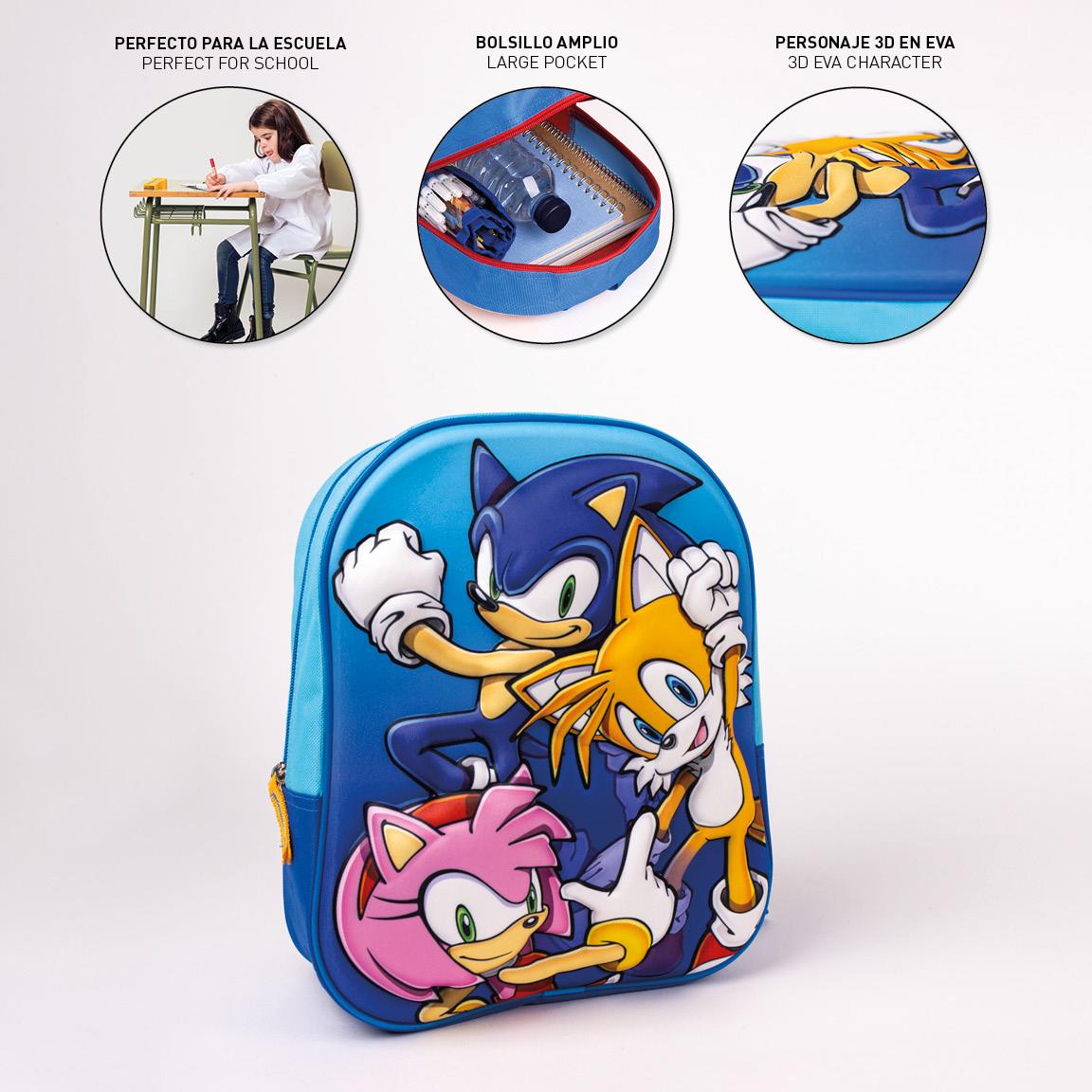 Cerda - Kids Backpack - 3D Sonic | 3D سيردا - حقيبة ظهر للأطفال - سونيك