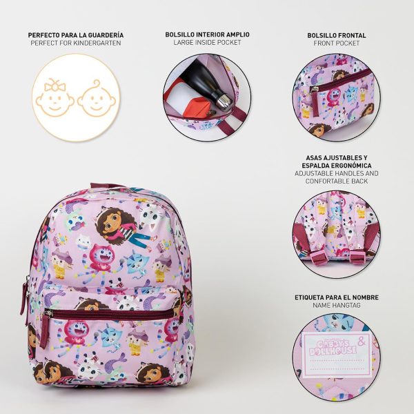 Cerda - Backpack Kindergarten - Print Gabby's Dollhouse | سيردا - حقيبة ظهر رياض الأطفال - بتصميم غابي دولهاوس