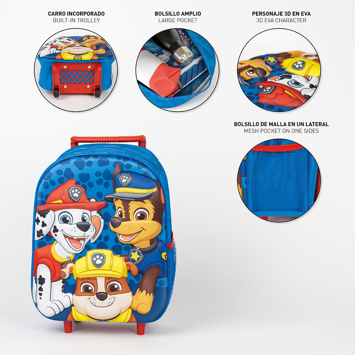 Cerda - Kids Backpack Trolley - 3D Paw Patrol | سيردا - حقيبة ظهر للأطفال بعجلات - 3D باو باترول