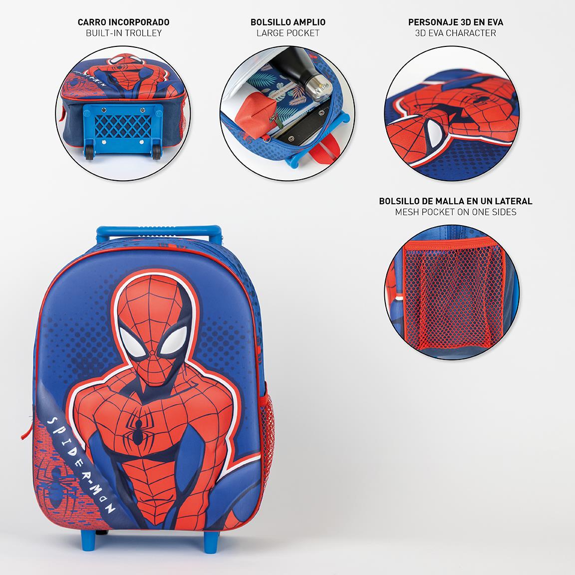 Cerda - Kids Backpack Trolley - 3D Spiderman | سيردا - حقيبة ظهر للأطفال بعجلات - 3D سبايدرمان