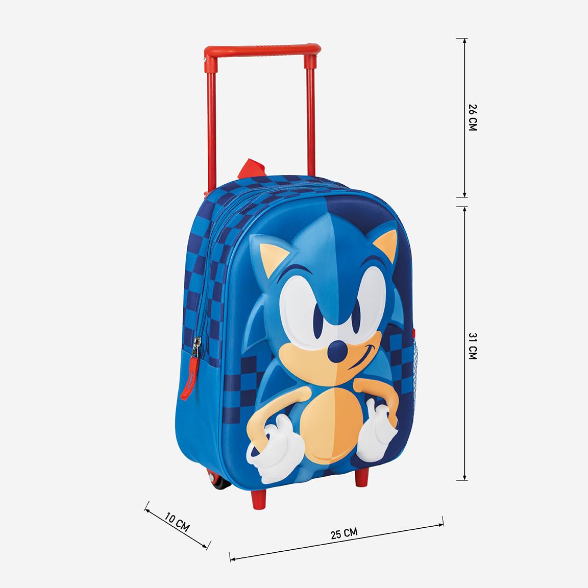 Cerda - Kids Backpack Trolley - 3D Sonic | سيردا - حقيبة ظهر للأطفال بعجلات - 3D سونيك