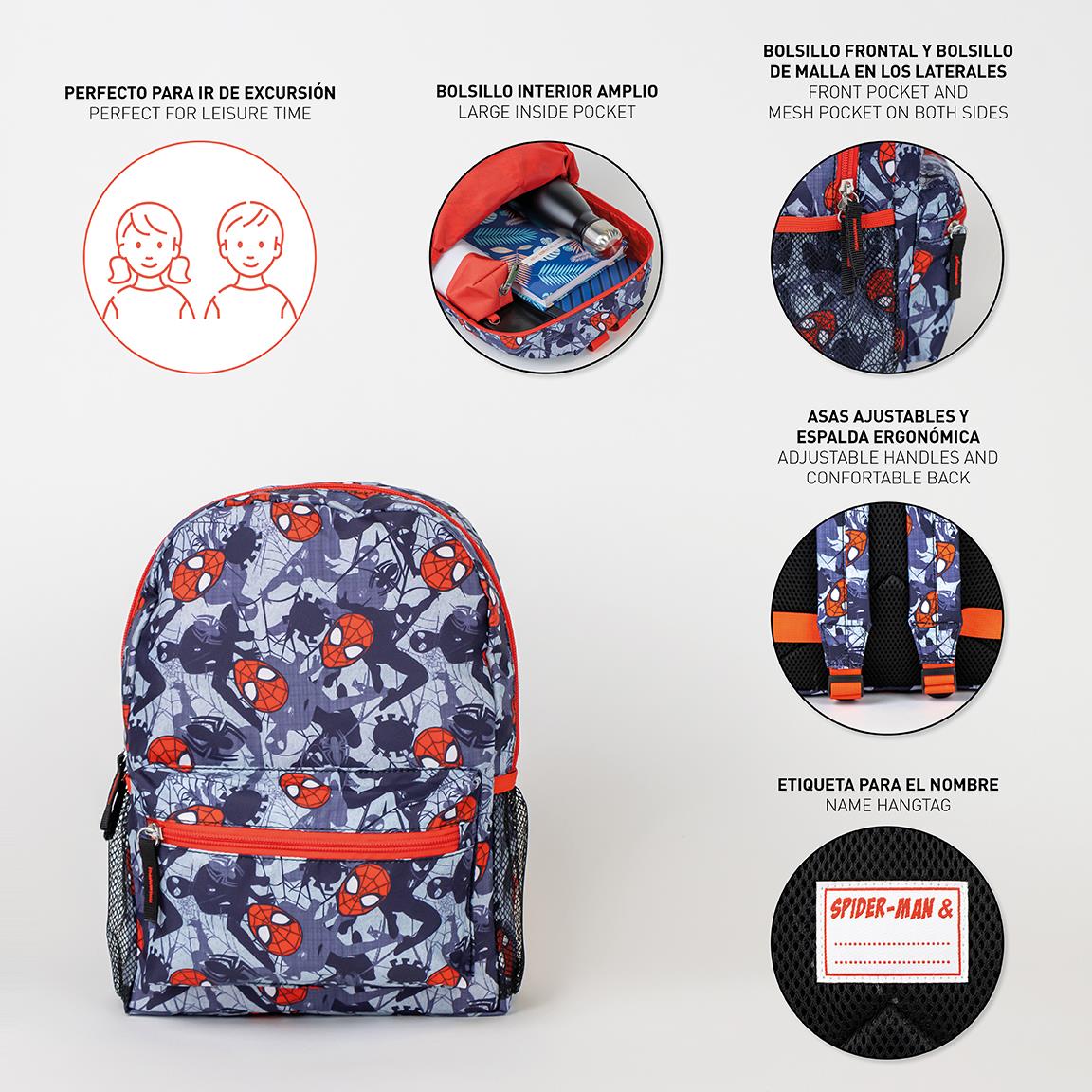 Cerda - Kids Backpack - Free Time Print Spiderman | سيردا - حقيبة ظهر للأطفال - بتصميم فري تايم سبايدرمان