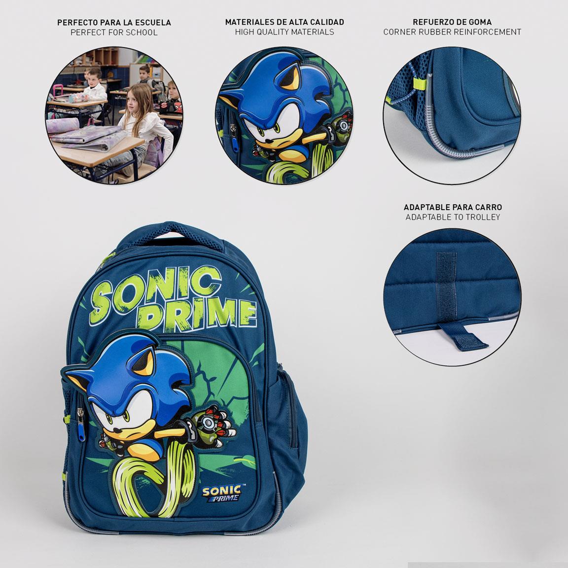 Cerda - Backpack School Medium 38 Cm - Sonic Prime | سيردا - حقيبة مدرسية متوسطة 38 سم - سونيك برايم
