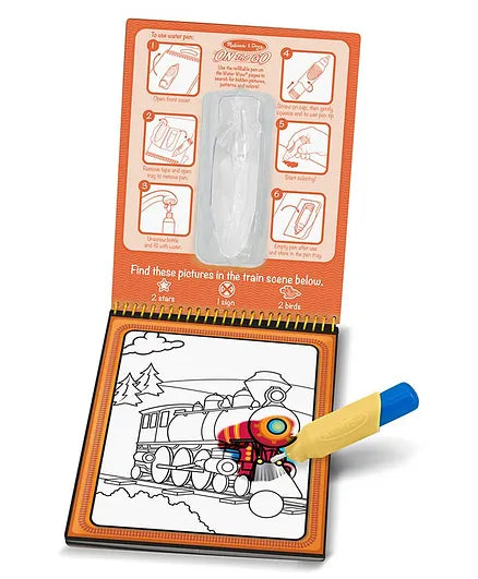 Melissa Doug Water Wow Travel Activity Water Reveal Pad, Mess-Free Coloring, Ages 3+