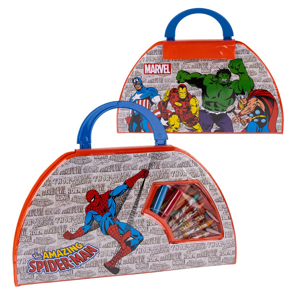 Cerda - Coloring Stationery Set - 50 Pieces - Marvel | سيردا - مجموعة أدوات تلوين - 50 قطعة - مارفل