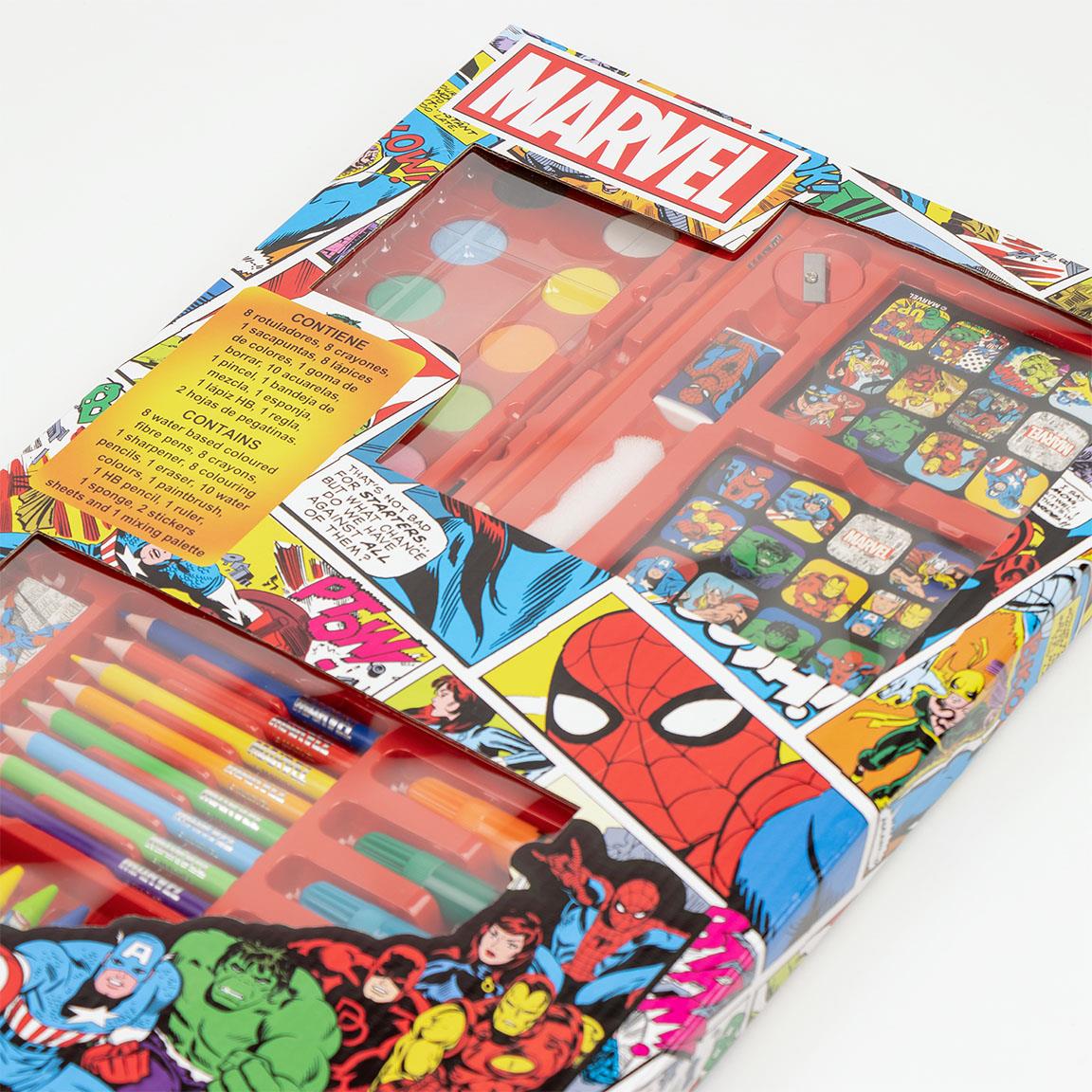 Cerda - Coloring Stationery Set Box Marvel | سيردا - مجموعة أدوات تلوين صندوق مارفل