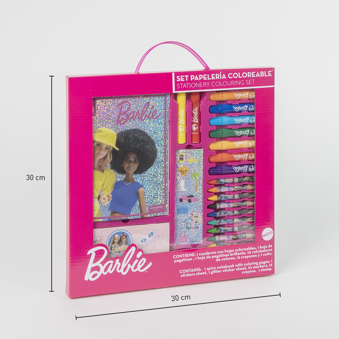 Cerda - Coloring Stationery Set Display Barbie | سيردا - مجموعة أدوات تلوين عرض باربي