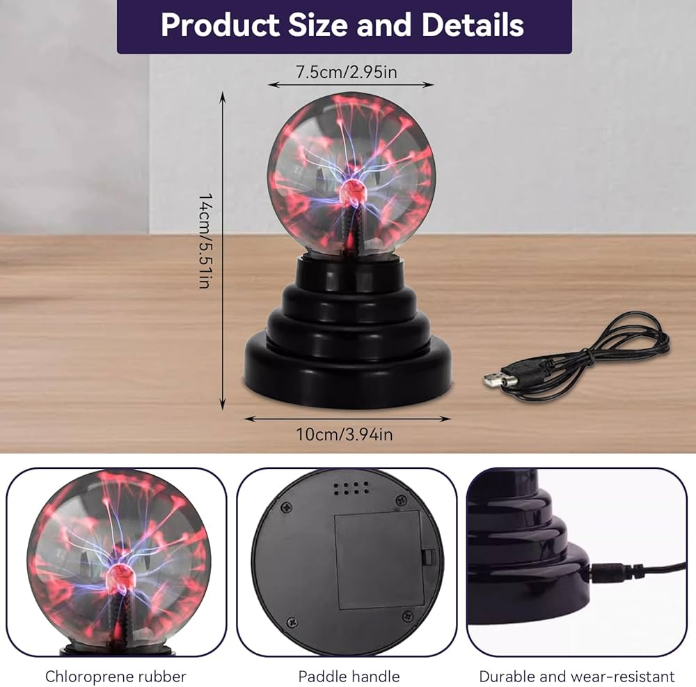 The Source - Plasma Ball 6" (UK Mains Plug) | ذا سورس - كرة البلازما 6 بوصات (قابس ثلاثي)