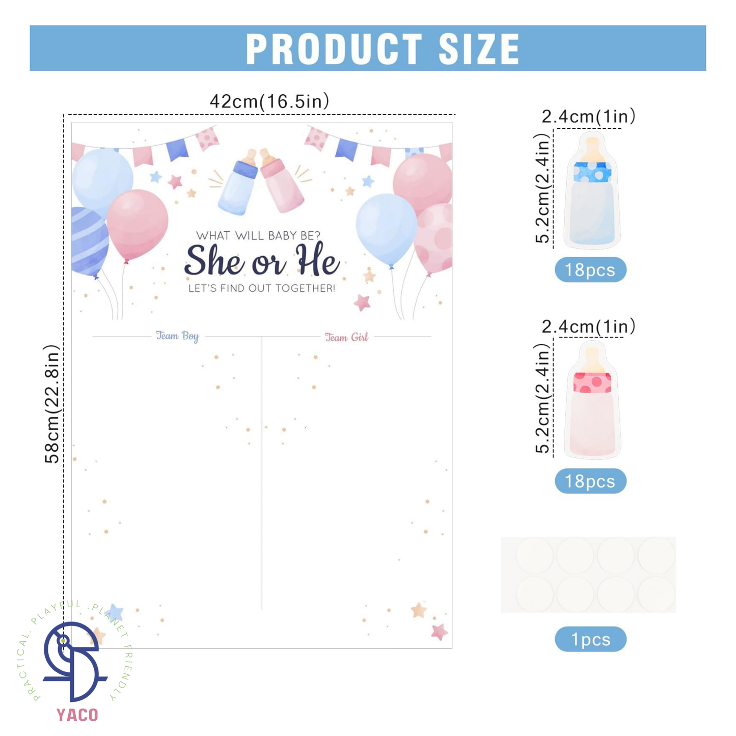 Gender Reveal Voting Poster - Bottles