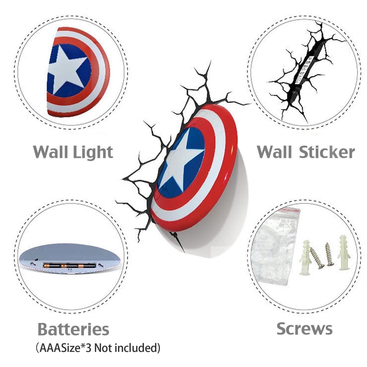 The Source - 3Dl - Marvel Captain America Light | 3Dl - ذا سورس - ضوء مارفل كابتن أمريكا