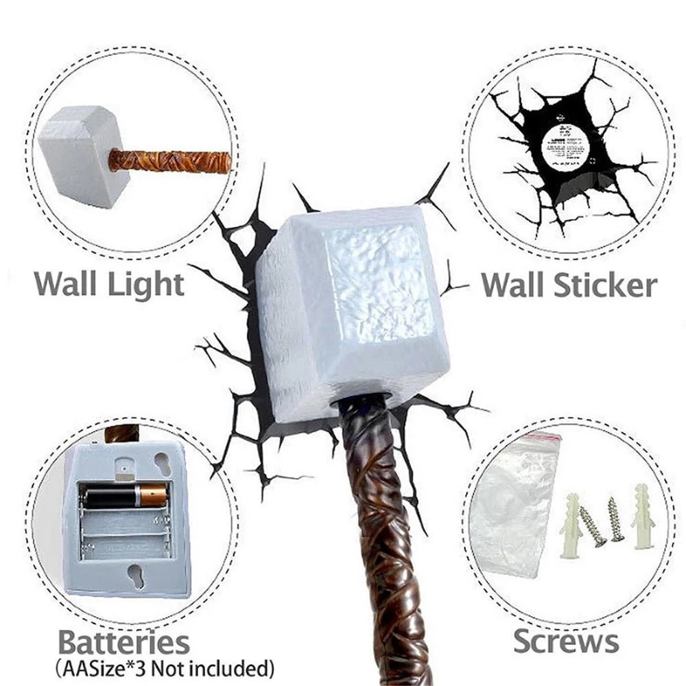 The Source - 3Dl - Marvel Thor Hammer Light | 3Dl - ذا سورس - ضوء مطرقة ثور من مارفل