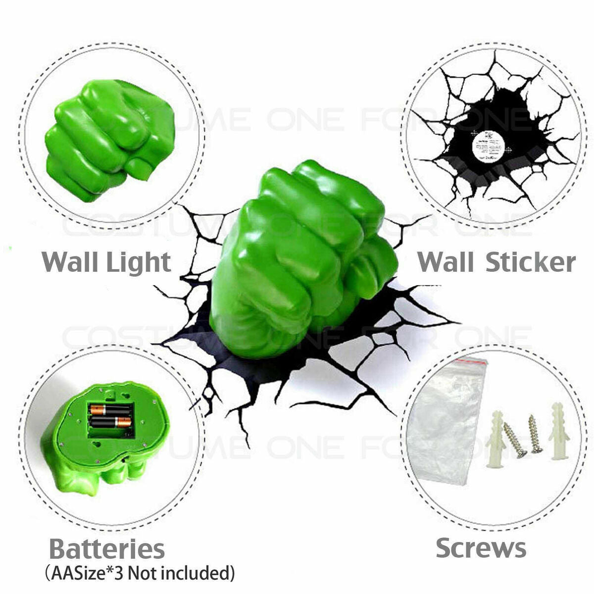 The Source - 3Dl - Marvel Hulk Fist Light | 3Dl - ذا سورس - ضوء قبضة هولك من مارفل