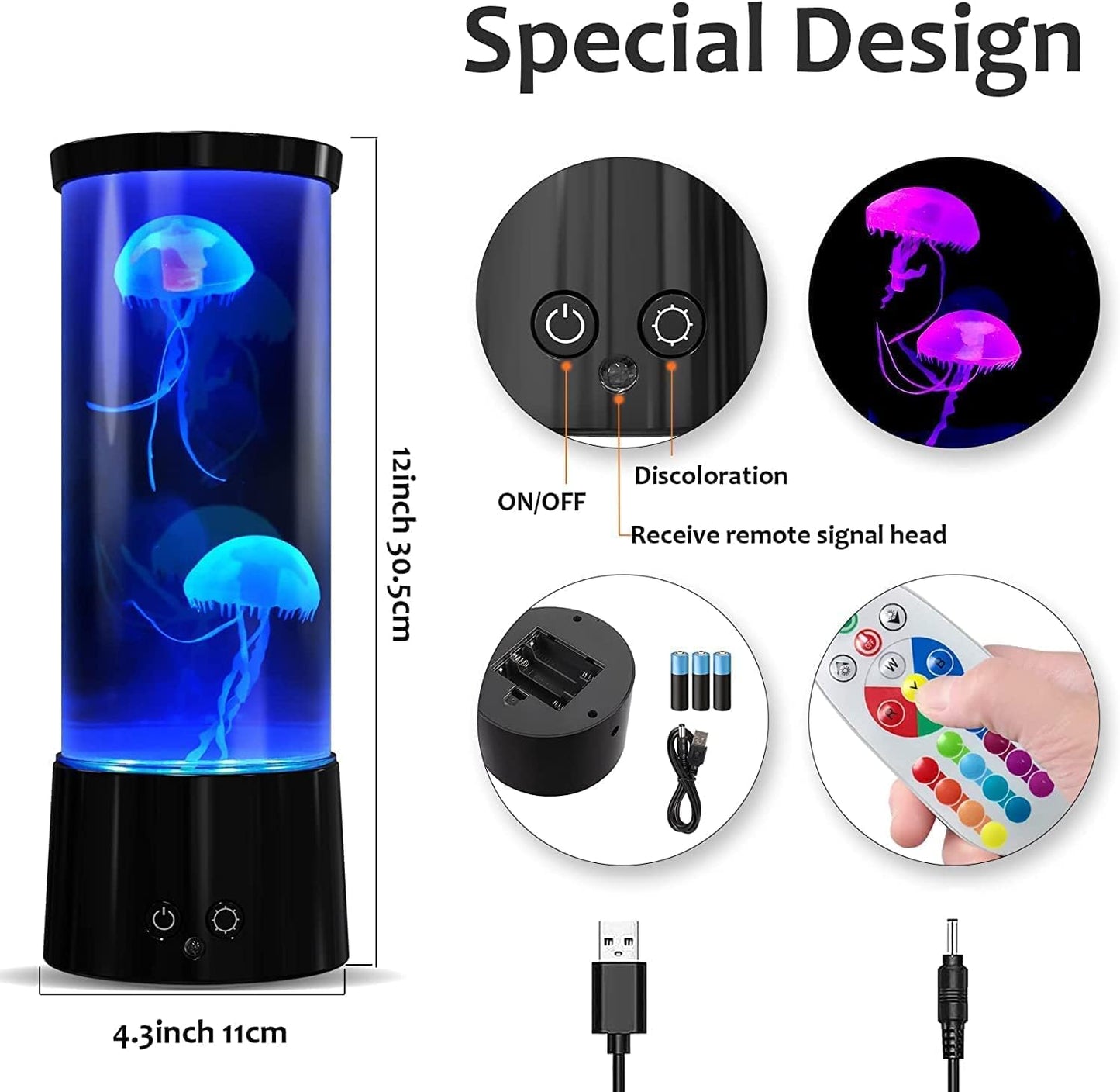 The Source - Round Mini Jellyfish Lamp | ذا سورس - مصباح قنديل البحر الصغير المدور