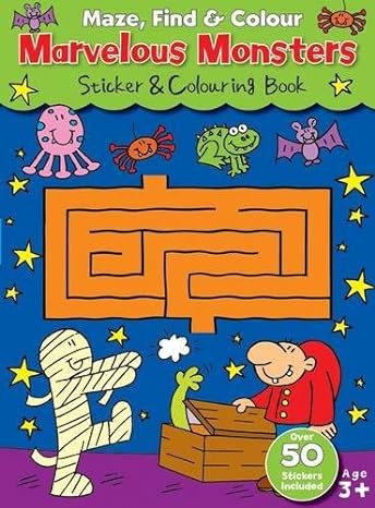 Maze Find and Colour Book : Marvelous Monsters