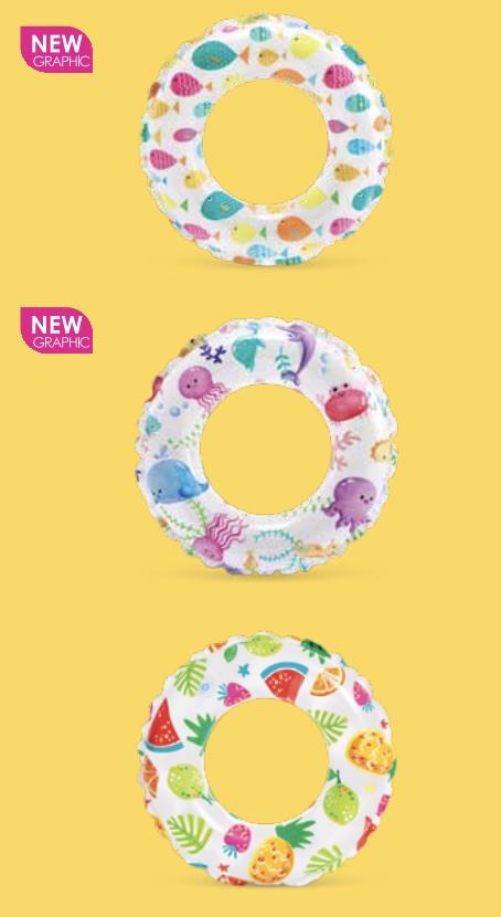 LIVELY PRINT 61 CM SWIM RINGS 6-10 years, 3 Styles