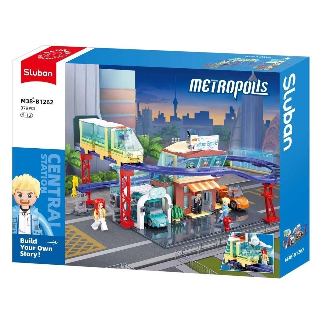 Sluban Building Blocks - Metropolis-New Energy Vehicle 4S Store 371pcs