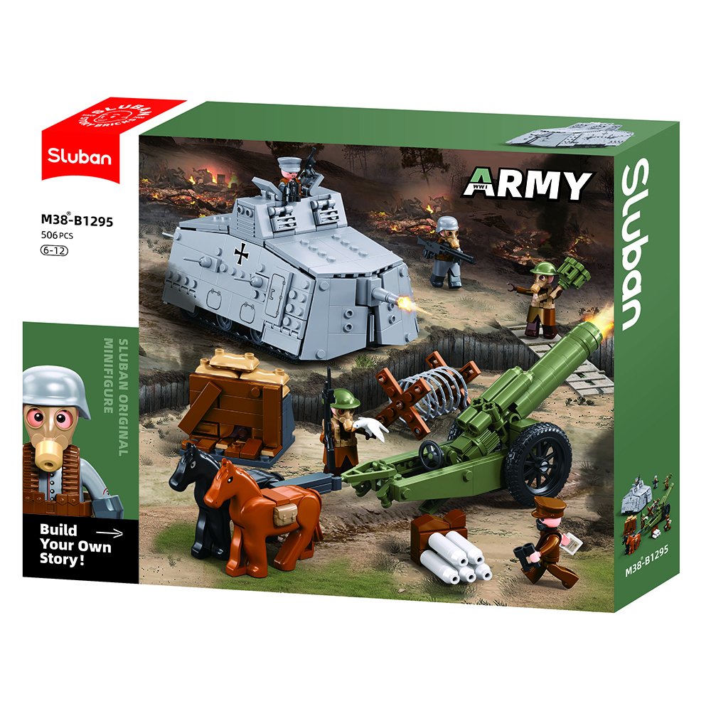 Sluban Building Blocks - Army Wwi-A7VS Tank Offensive Action 506pcs