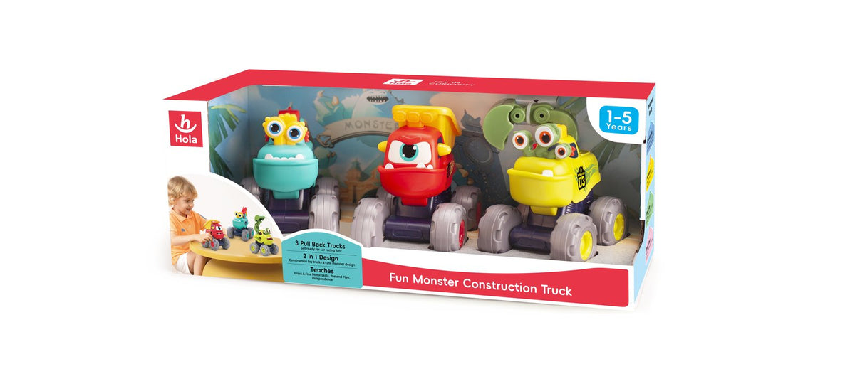 Hola Fun Monster Construction Truck Set