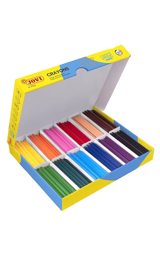 Jovi Plastic Hexagonal Crayons; Classroom Pack of 300 (25 Each of 12 Colors)