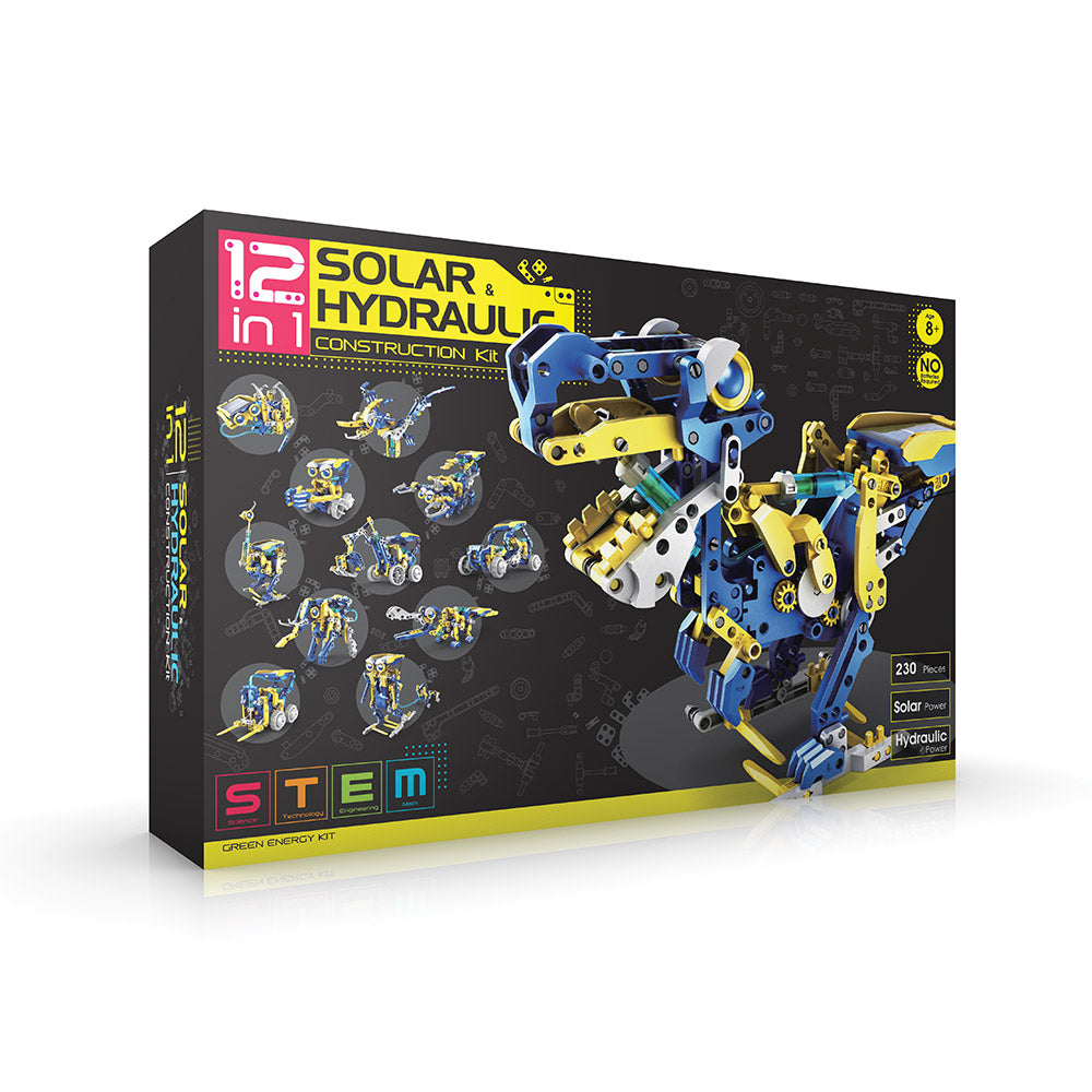 The Source - 12 In 1 Solar Hydraulic Construction Kit - Age 8+ | ذا سورس - طقم البناء الشمسي الهيدروليكي 12 في 1 - العمر 8+