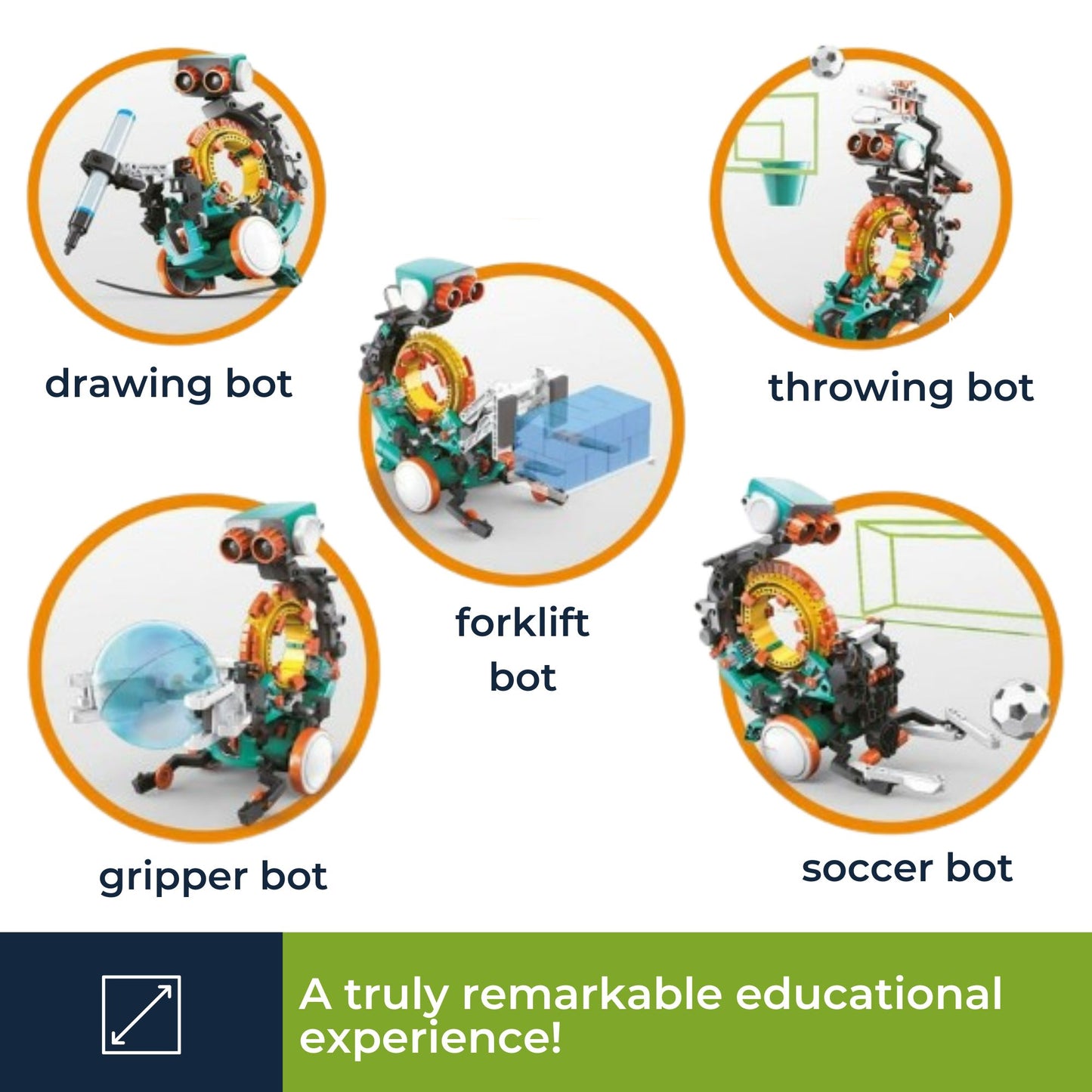 The Source - 5 In 1 Mechanical Coding Robot - Age 8+ | ذا سورس - روبوت ميكانيكي ترميز 5 في 1 - العمر 8+