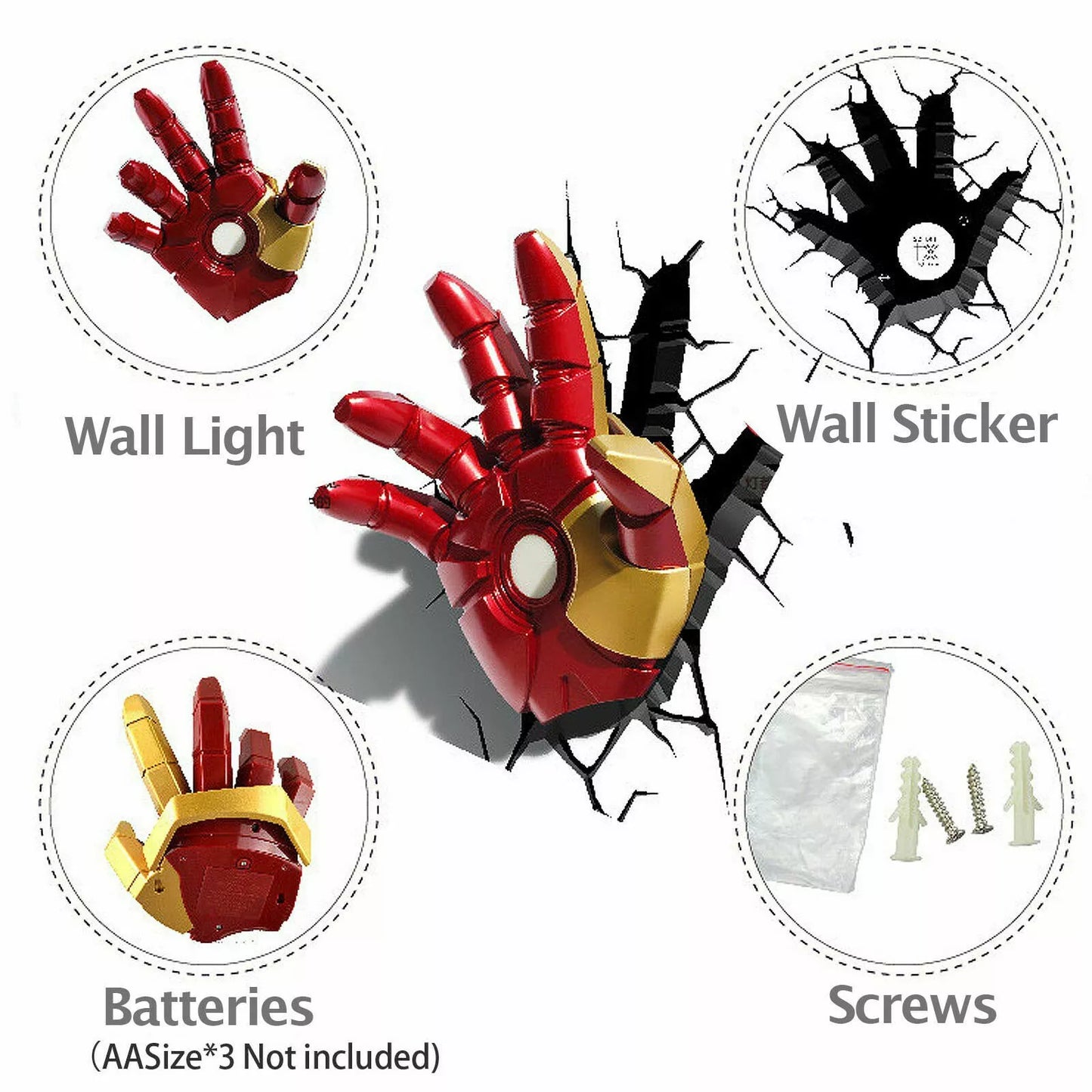 The Source - 3Dl - Marvel Iron Man Hand Light | 3Dl - ذا سورس - ضوء يد آيرون مان من مارفل