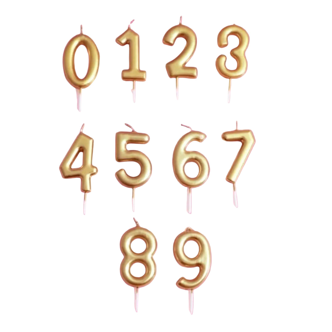 Gold Candle number – 1 PCS, Metallic Birthday Cake Candle, Elegant Party Decoration for Celebrations شمعة ارقام ذهبية – قطعة واحدة، شمعة كيك بتصميم معدني أنيق لحفلات وأعياد الميلاد