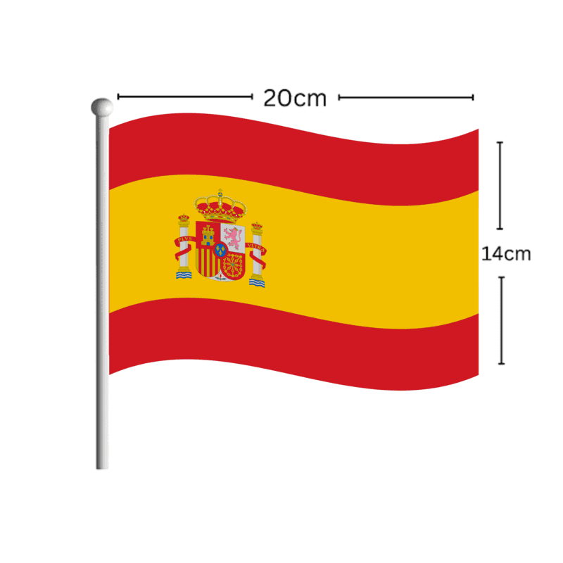 Spain Flag Stick 14CM*20CM علم إسبانيا على عصا 14 × 20 سم