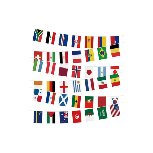 World Cup 48 Countries Flag Bunting Rope (14x20cm Flags, 18m Length)