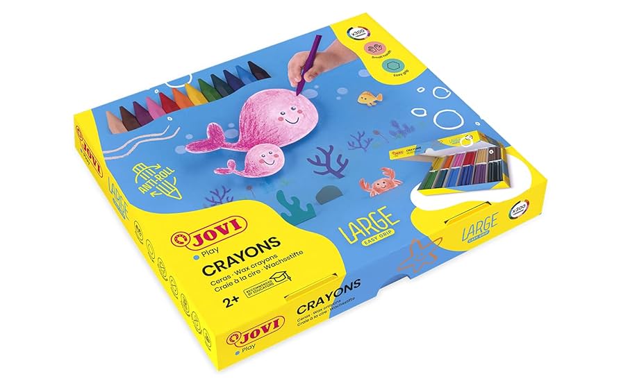 Jovi Plastic Hexagonal Crayons; Classroom Pack of 300 (25 Each of 12 Colors)