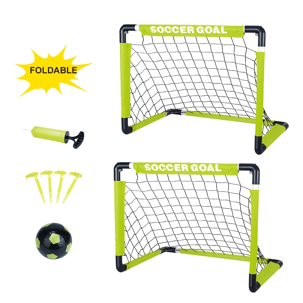 Aojie Sport - Foldable Soccer Goal Set (W/ 5.5 " Ball)- مجموعة مرمى كرة قدم قابلة للطي(هدف كرة قدم للأطفال مع كرة مقاس 5.5 إنش)