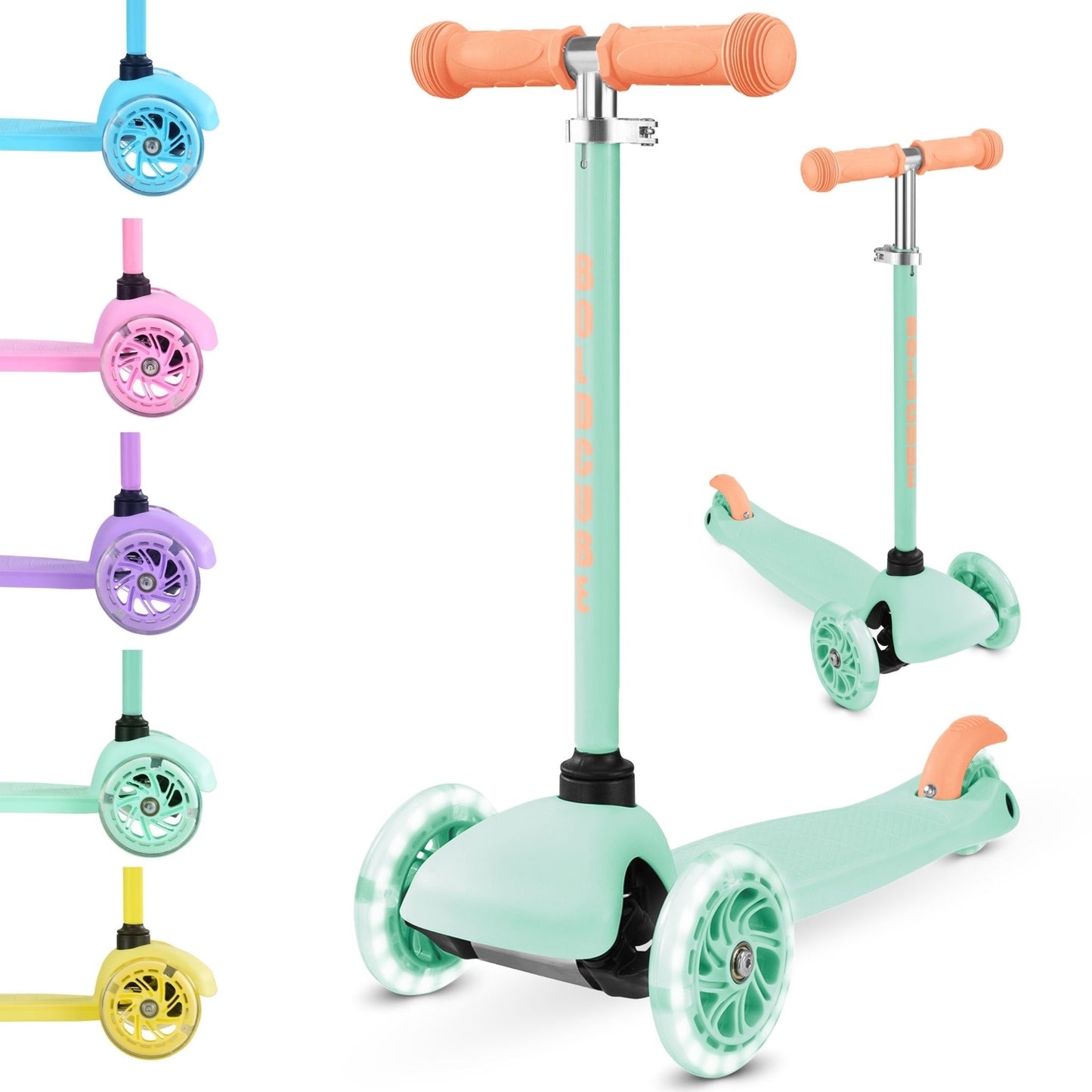 Bold Cube - Three Wheel Scooter Teeny - Mint - Age 3-6 | بولدكيوب - سكوتر صغير - ثلاث عجلات - أخضر - العمر 3-6