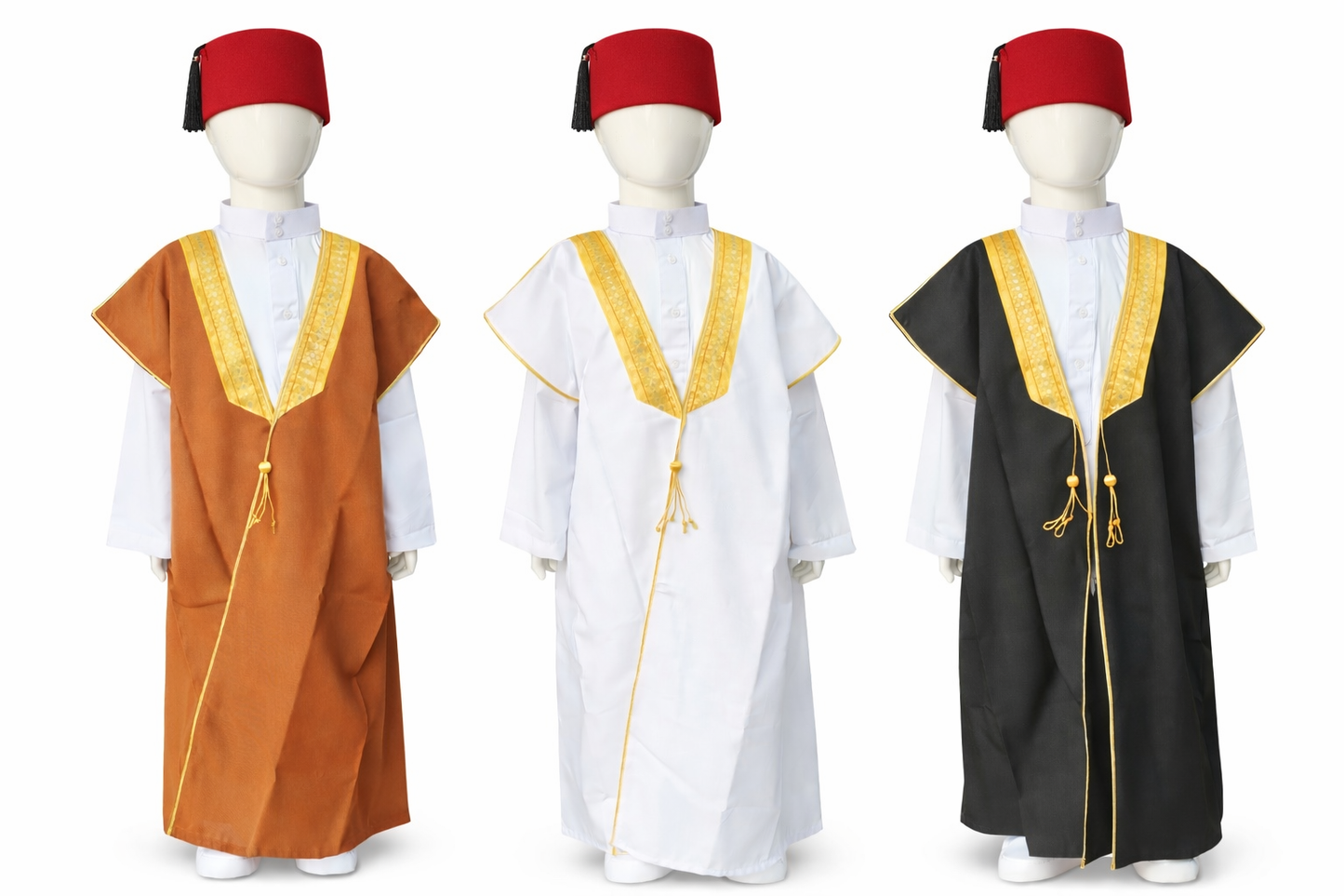 Kids Boy Arab Abaya with golden Trim Traditional Elegant Outfit for Boys | Premium Quality عباية عربية للأطفال أولاد مع تطريز ذهبي – زي تقليدي أنيق بجودة عالية