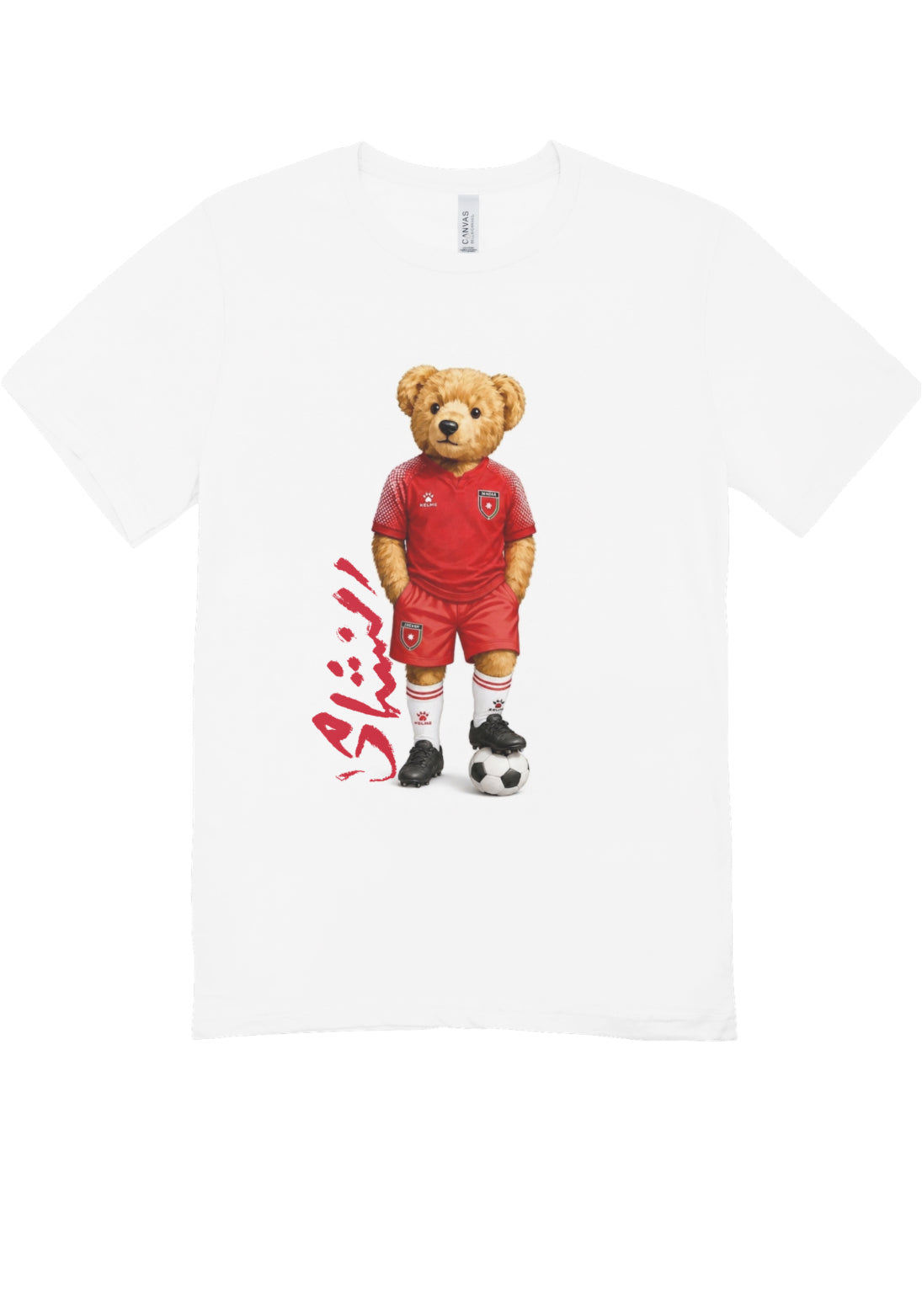 Jordan Football Team Teddy wearing Red Jersey - Tshirt