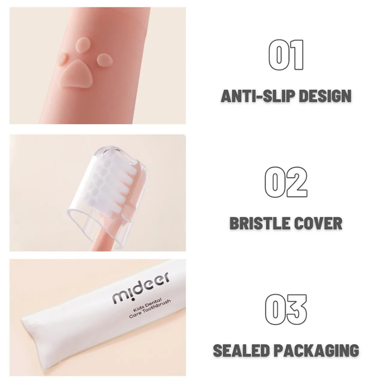 Mideer - Kids Dental Care Toothbrush - Forest Brown - Age 3+ | ميدير - فرشاة أسنان للأطفال - بني - العمر3+