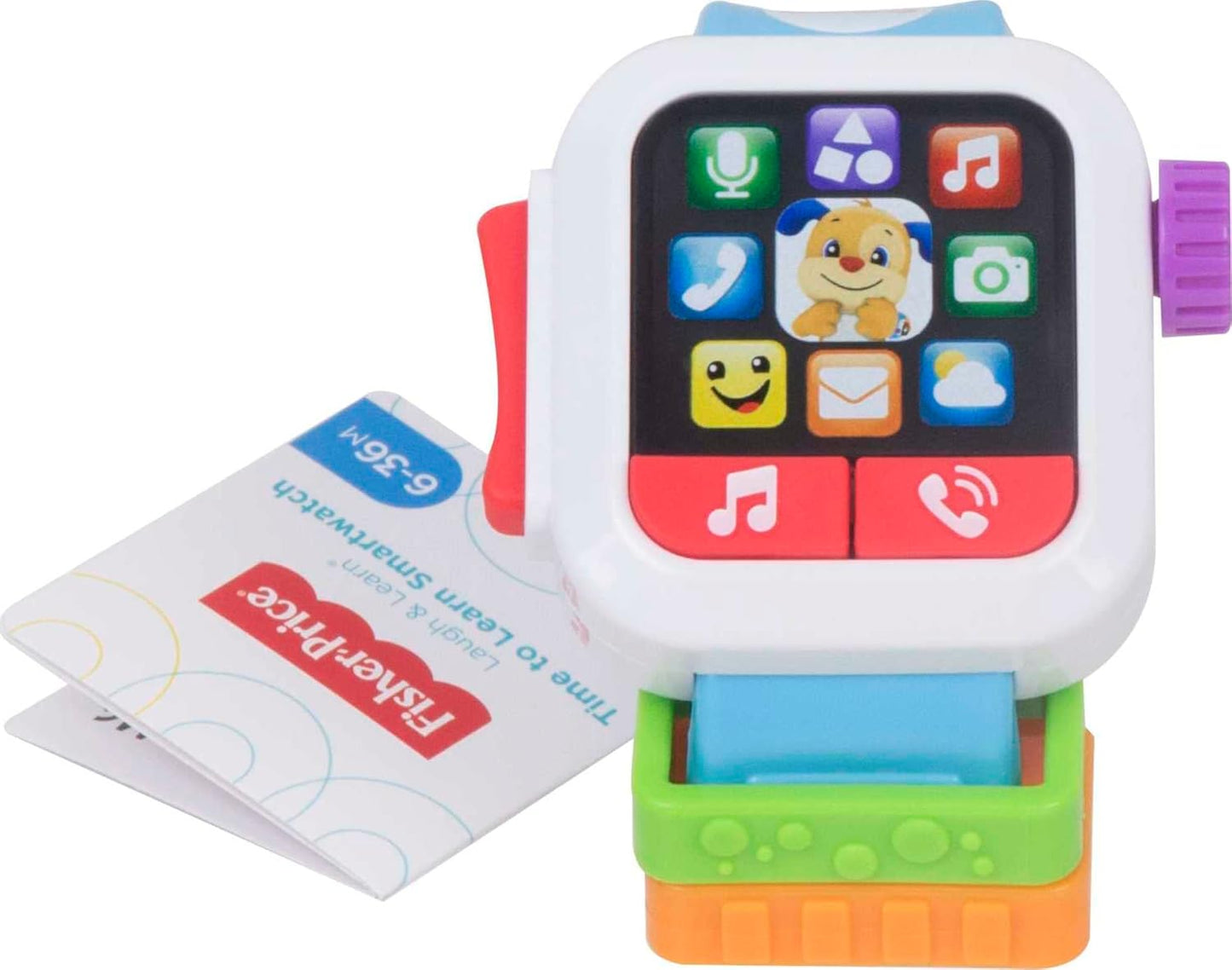 Fisher-Price Baby to Toddler Toy Laugh & Learn Time to Learn Smartwatch with Lights & Music for Pretend Play Infants Ages 6+ Months