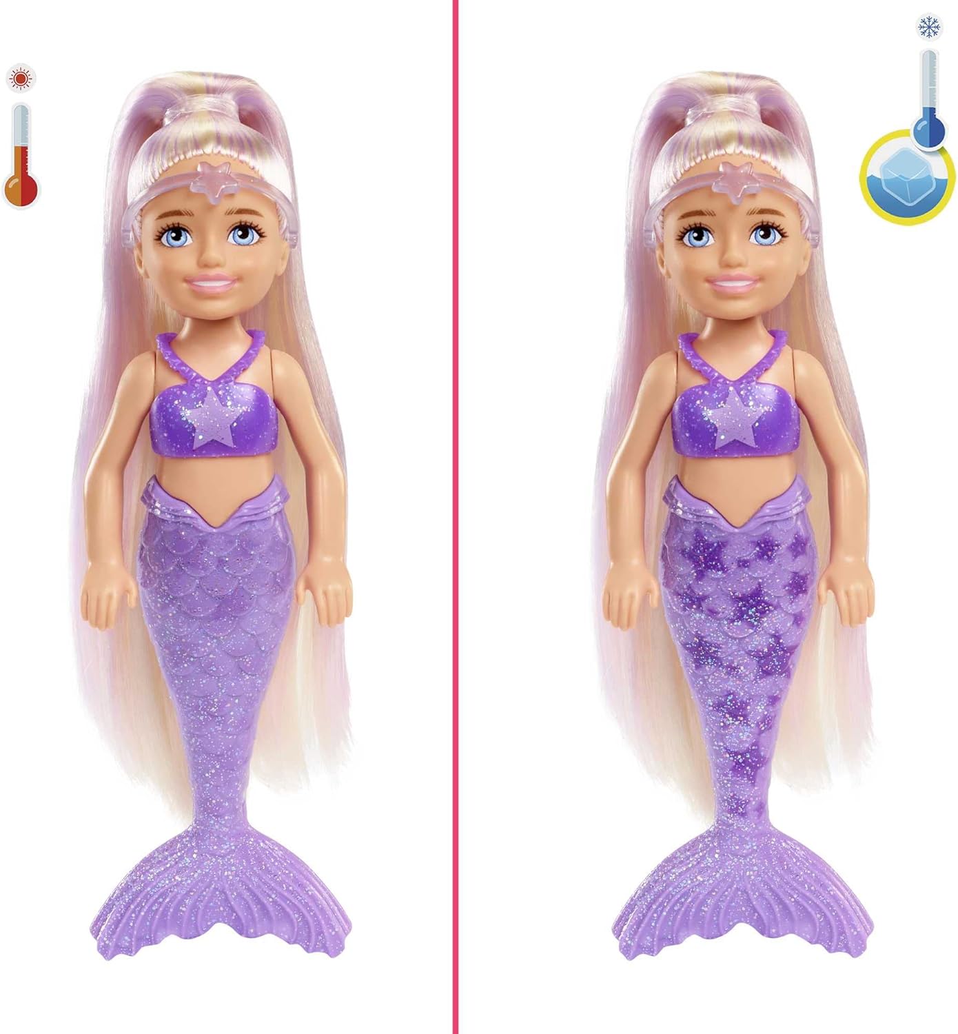 Barbie Color Reveal Chelsea Mermaid Rainbow Doll 4 Bags Mystery 6 Surprises Colour to Discover Aged 3 Years and Above