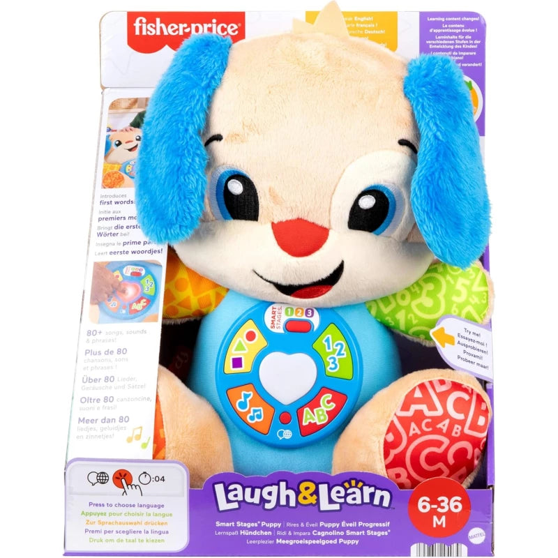 FisherPrice Smart Stages Puppy Musical Plush Toy for Babies 6+ Months Interactive Learning Toy