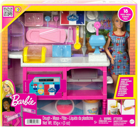 "Barbie Malibu Baking Set with Doll, Dough & 18 Accessories – Ages 5 and Up "
