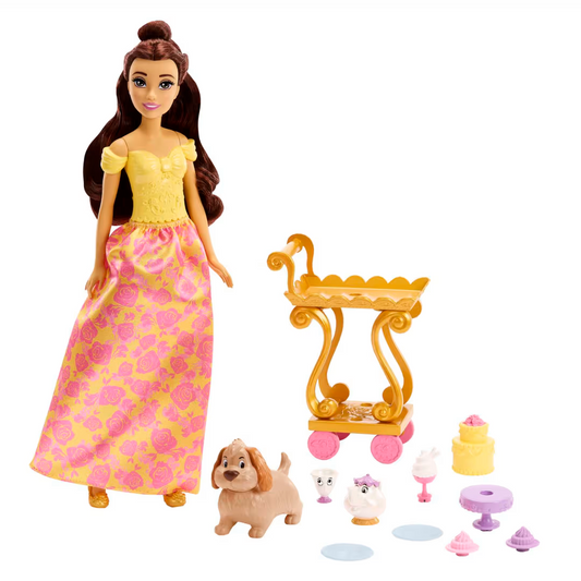 "Disney Princess Belle Tea Time Doll & Cart Playset – Age 3+ "