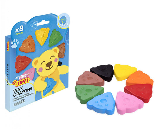 Jovi MY FIRST CRAYON - 8 Bear-Shaped Crayons in Basic Colors