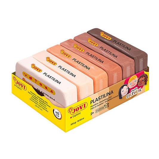 Jovi Plastilina Modeling Clay, Multicultural Colors- pack of 6