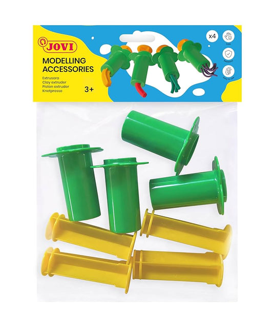 Jovi 4 Assorted Mini Plastic Putty Presses for Soft Modelling Clay - Large
